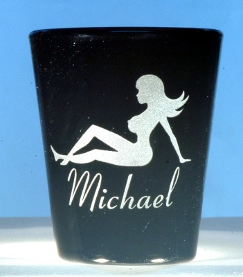 Mud Flap Girl Shot Glass customized